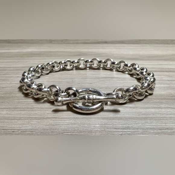 OTC Jewelry - Designer Signed OTC Sterling Silver 6mm Rolo Chain Toggle Bracelet, 7.5”, 12g
